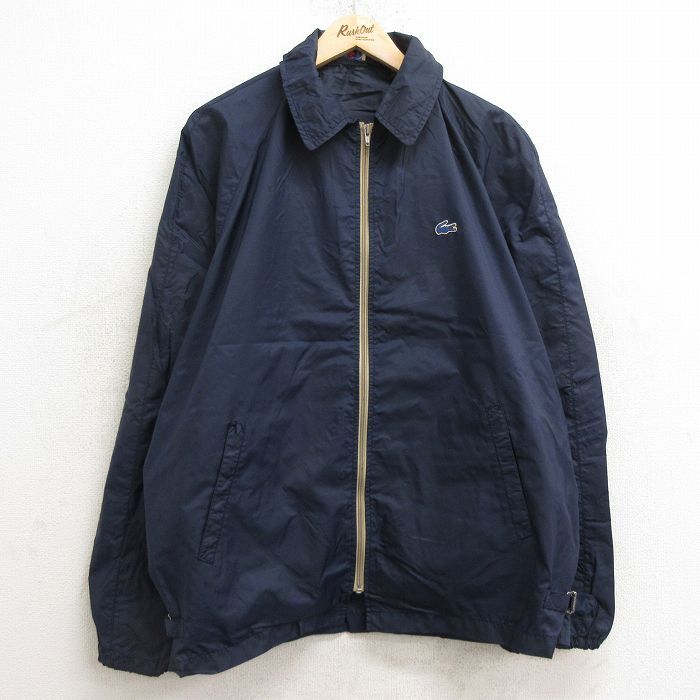 L/古着 ラコステ LACOSTE IZOD 長袖 ブランド ナイロン ジャケット メンズ 90s ワンポイントロゴ ラグラン 紺 ネイビー 24sep09 中古 アウ