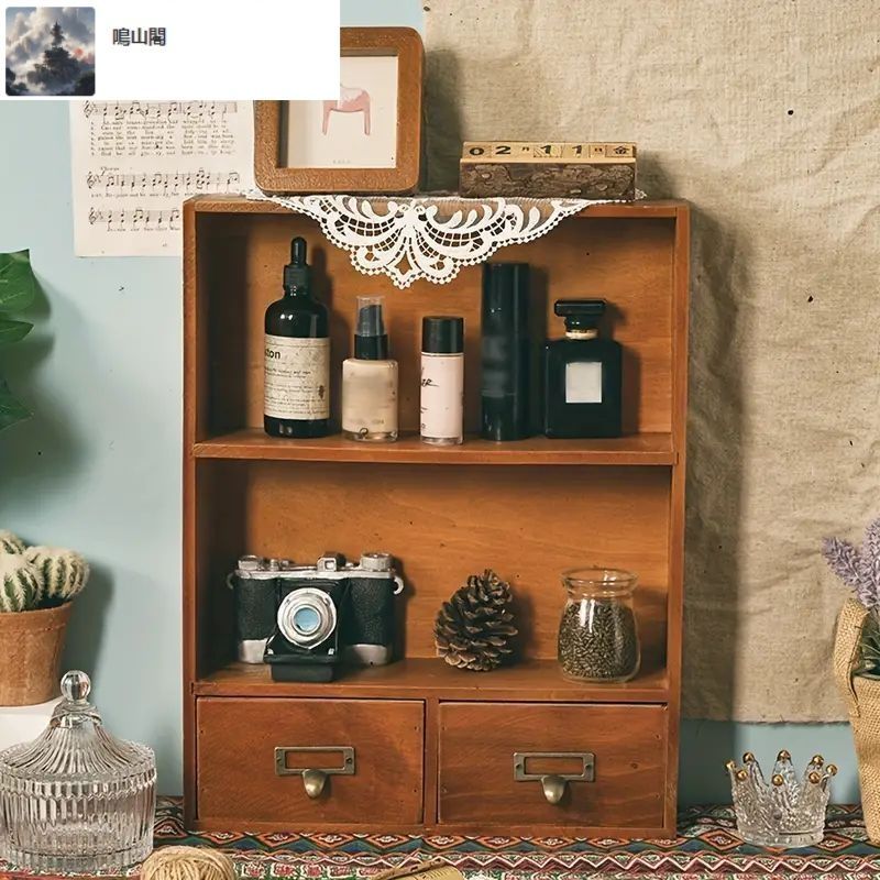 古家具ビンテージ品◾️引き出し付き 飾り棚 ディスプレイ棚 電話台