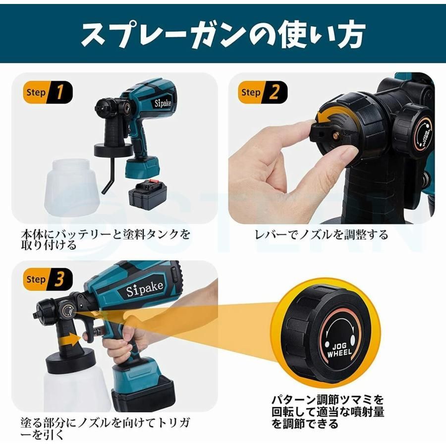 電動スプレーガン スプレーガン コードレススプレーガン 電動 塗装 マキタ 18Vバッテリー併用 充電式噴霧の幅調整可能 噴霧 電動ペインター  家庭用【本体のみ】 - メルカリ