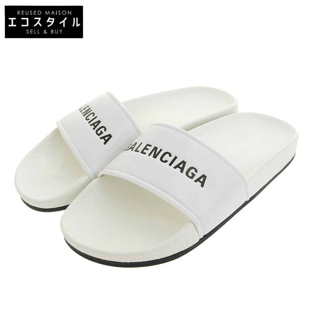 BALENCIAGA バレンシアガ 未使用 BALENCIAGA バレンシアガ ロゴ サンダル パンプス レディース 白 ホワイト 36 36