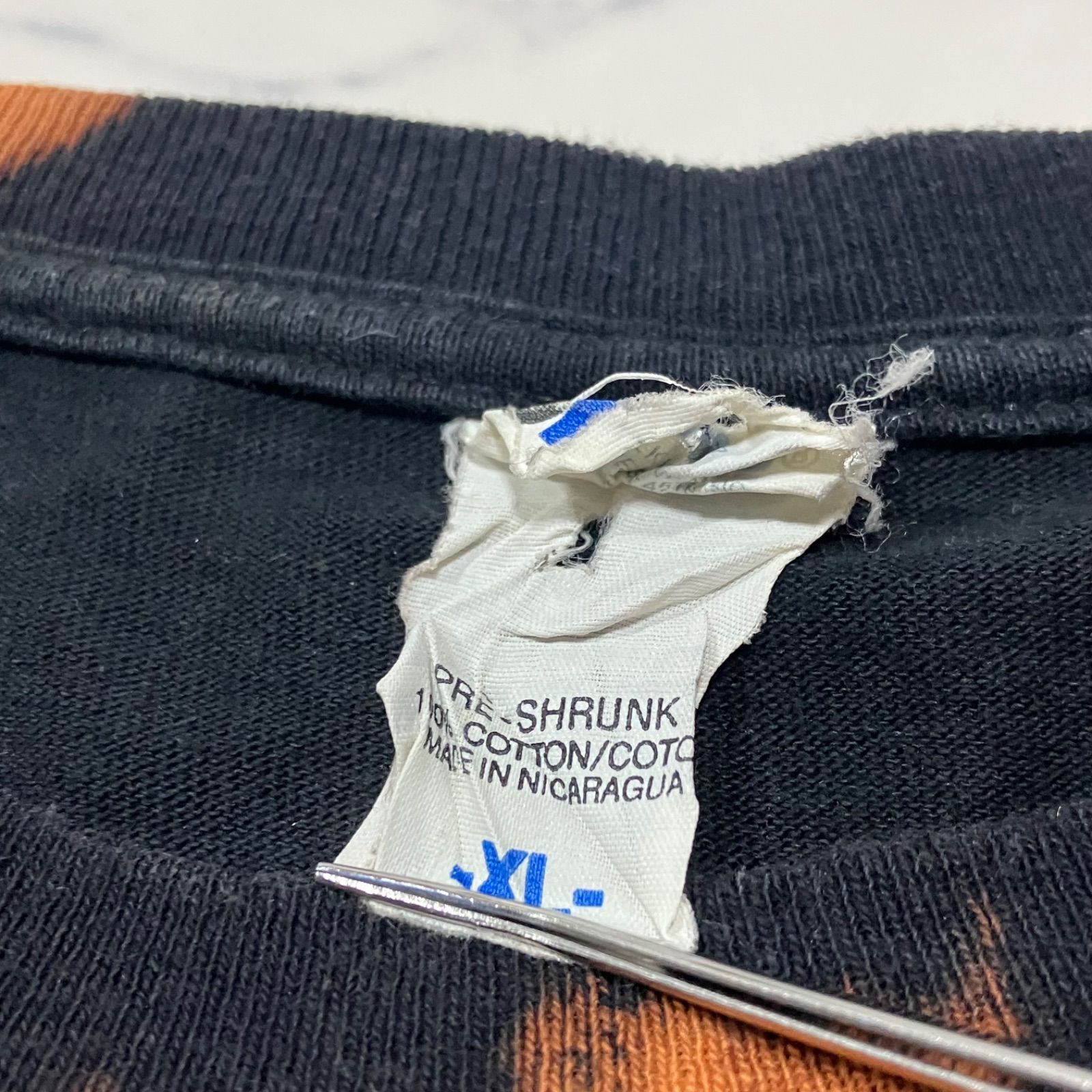 アート かすれ プリント クルーネック 半袖 Tシャツ 大きいサイズ 一点 