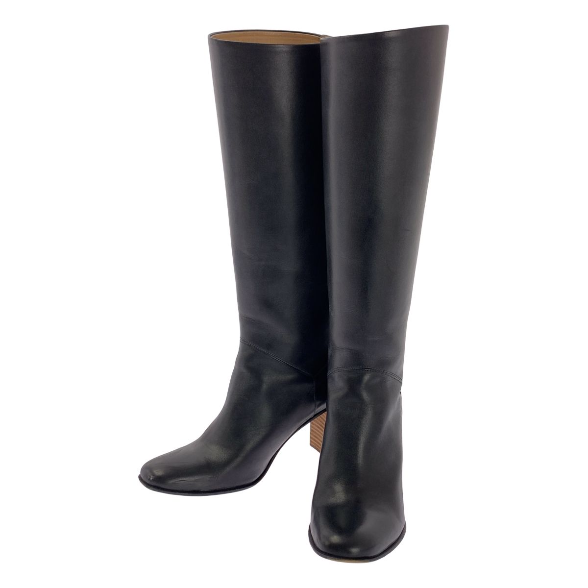 HERMES | エルメス | DAPHNE | レザー ロングブーツ | 37 1|2 | ブラック | レディース
