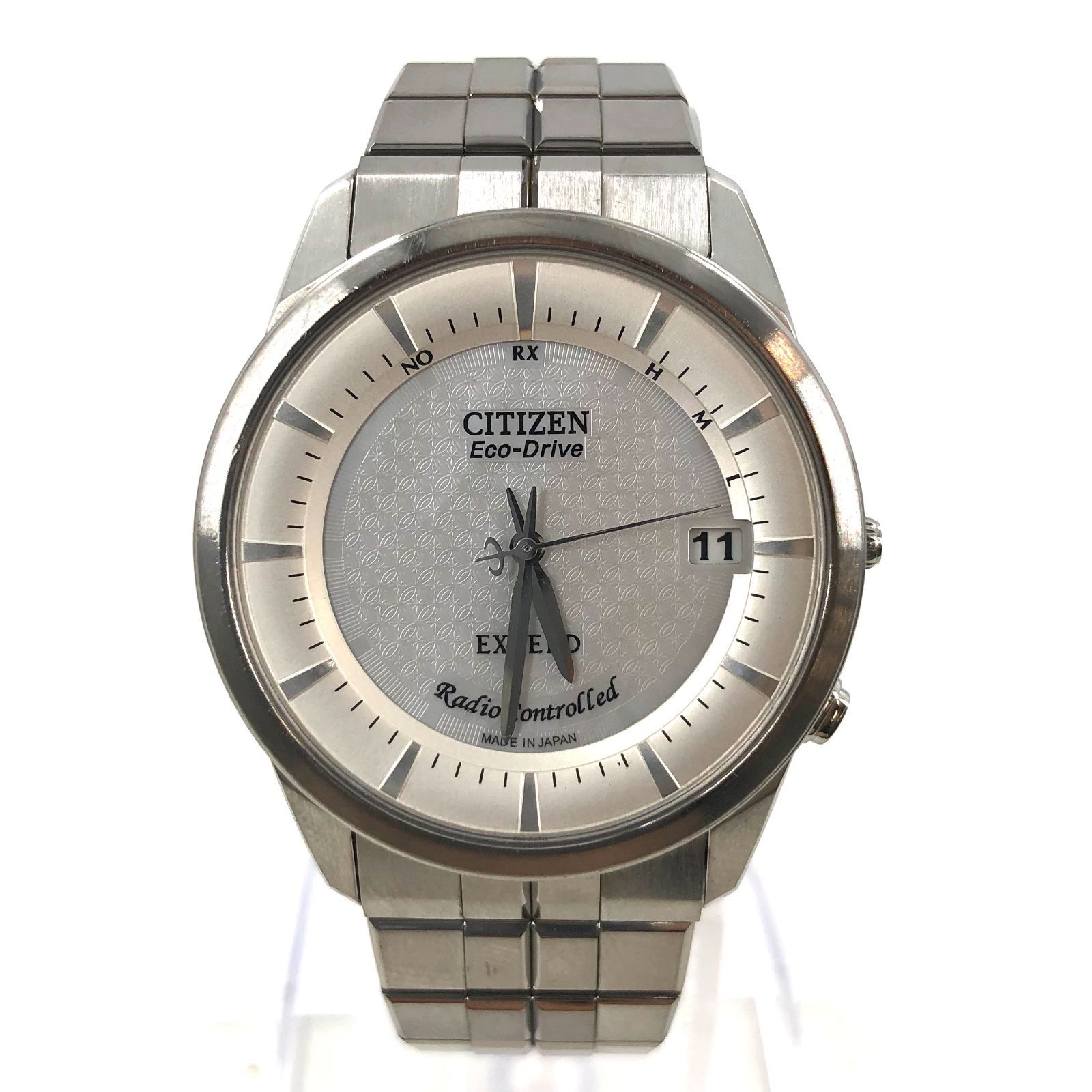 CITIZEN Eco-Drive EXCEED Radio Controlled シチズン エコドライブ エクシード メンズ 腕時計 電波ソーラー  H113-T009239 稼働 白文字盤【ND-601】 - メルカリ