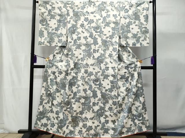 平和屋-こころ店□長襦袢 無双仕立て 麻の葉地紋 正絹 逸品 未使用 3kk1729