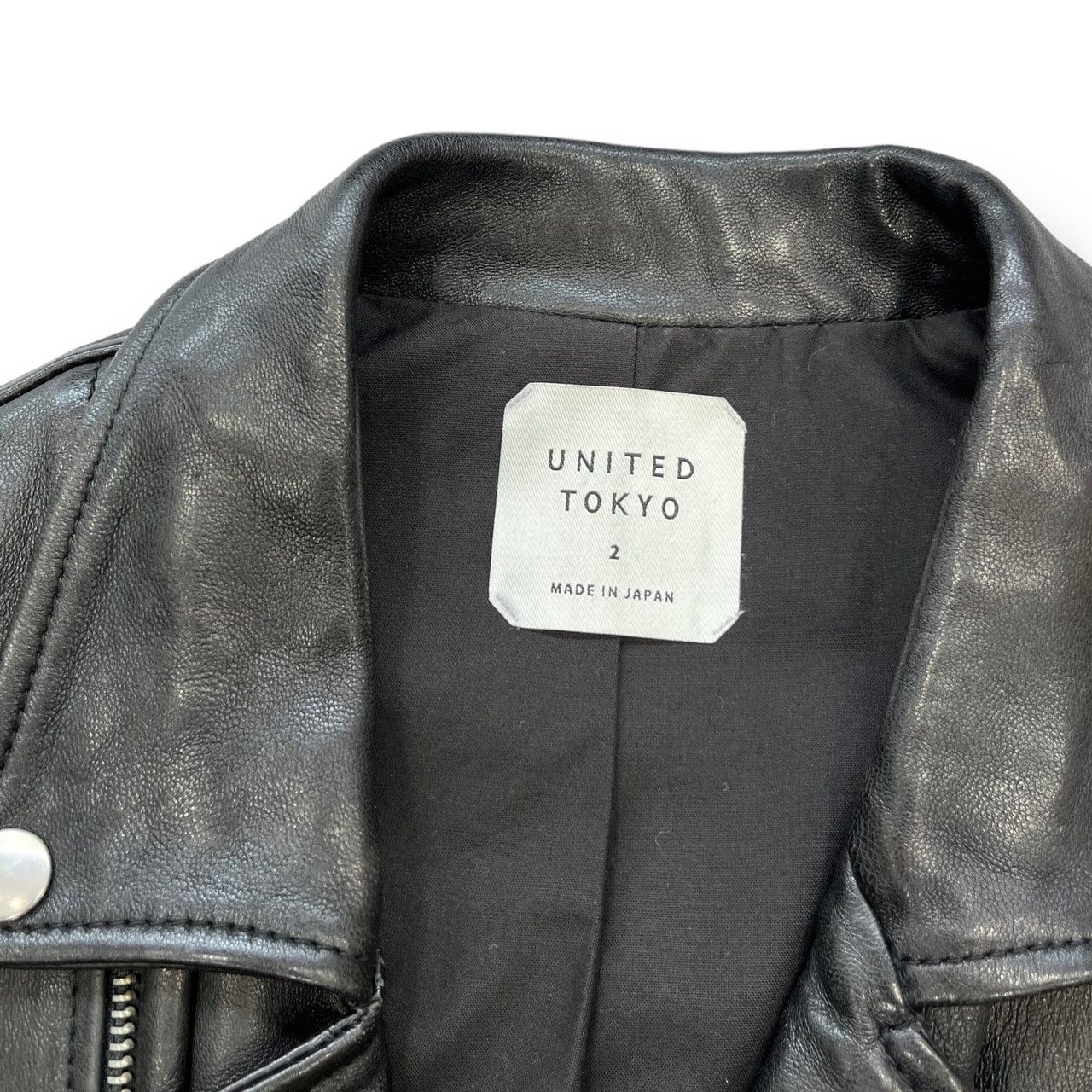本革UNITEDTOKYO ダブルレザーライダースジャケット SIZE:2 UNITED TOKYO ヴィンテージベジタブルレザー ダブル ライダース