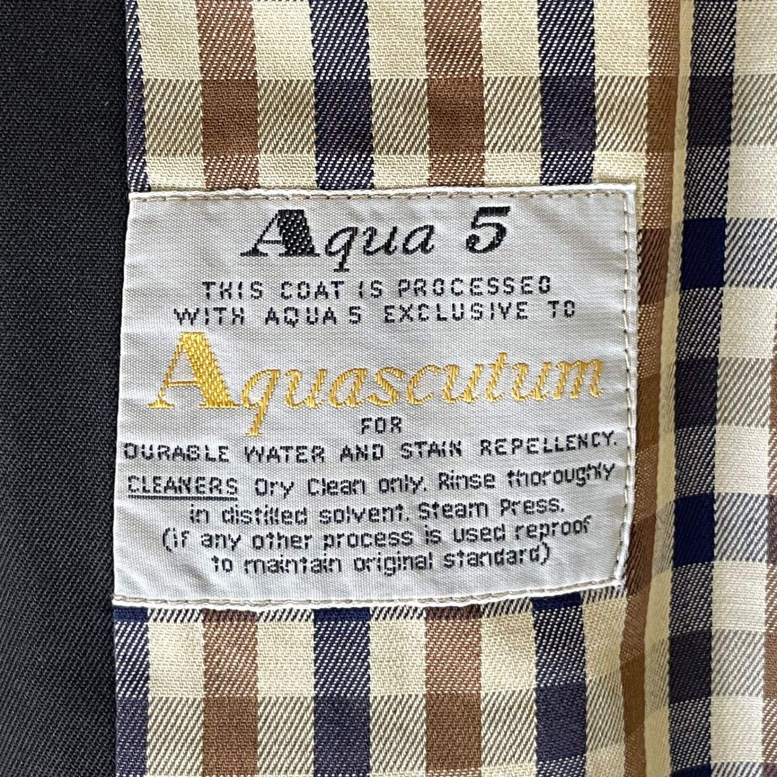 モデル Aquascutum アクアスキュータム ハロッズ別注 バルマカーンコート ステン コート クラブチェック 比翼仕立て ブラック 黒 英国製 KANDAIZUMI_COM