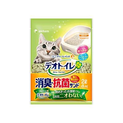 【同梱不可】【8個セット】 ユニ・チャーム　デオトイレ飛び散らない消臭･抗菌サンド2L