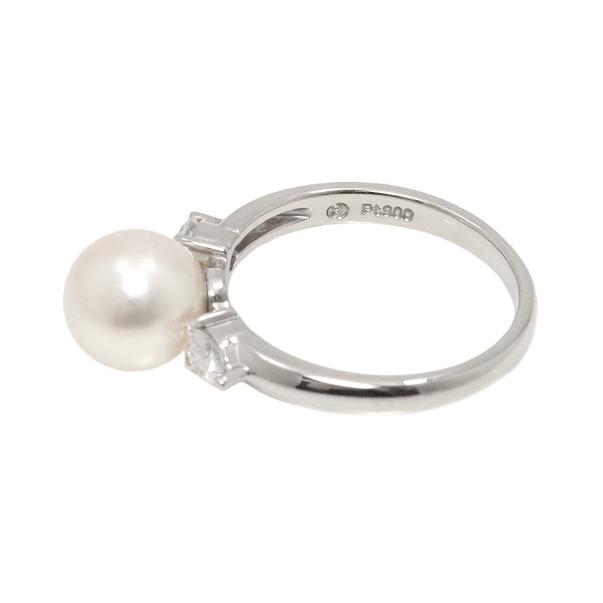 タサキ TASAKI 10.5号 リング アコヤ真珠 8.1mm ダイヤ 0.26ct Pt