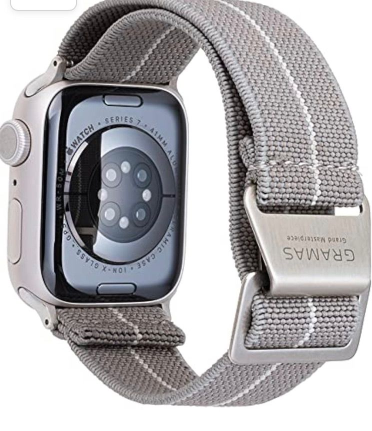 GRAMAS Apple Watch MARINE NATIONALE STRAP ストレッチバンド グレー/ホワイト　新品未開封品