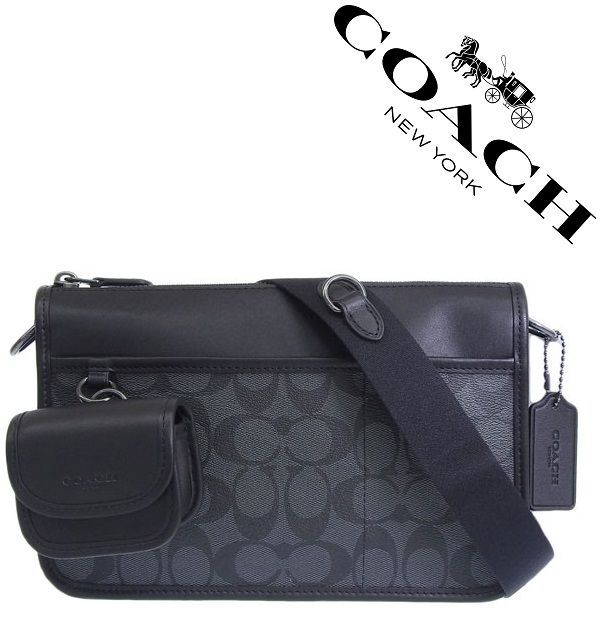 【セール中】COACH コーチバッグ C8141 チャコール×ブラック カラーブロック ショルダーバッグ クロスボディー アウトレット品 保存袋付属  新品未使用