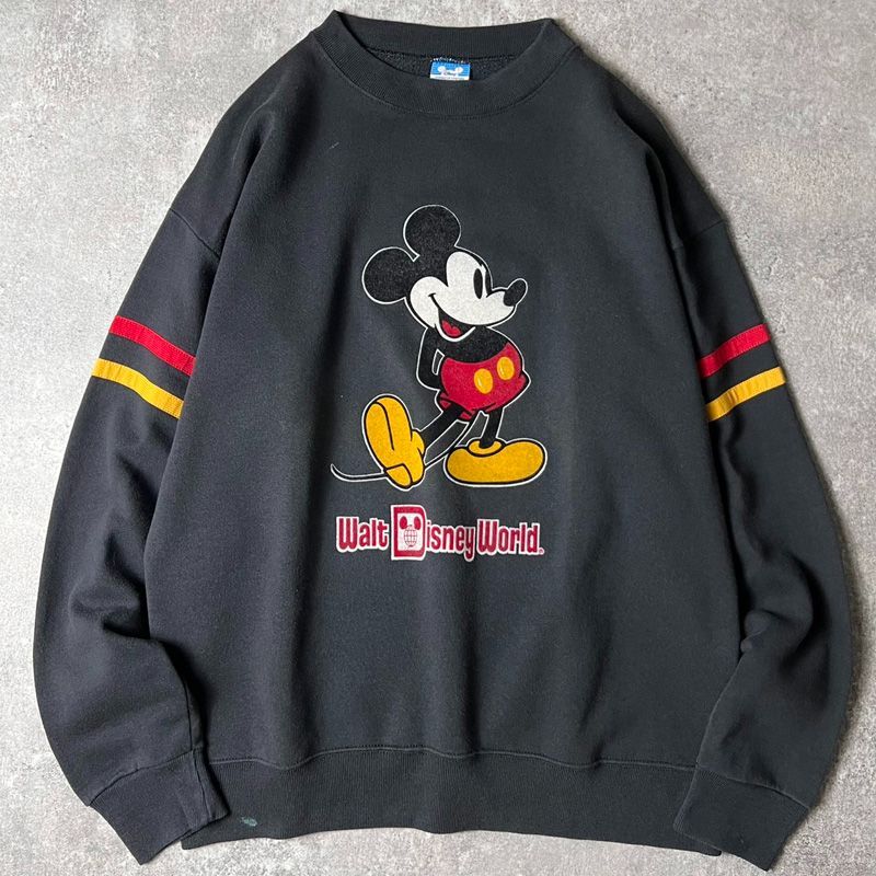 80s USA製 ディズニー オフィシャル ミッキー フロッキー プリント 