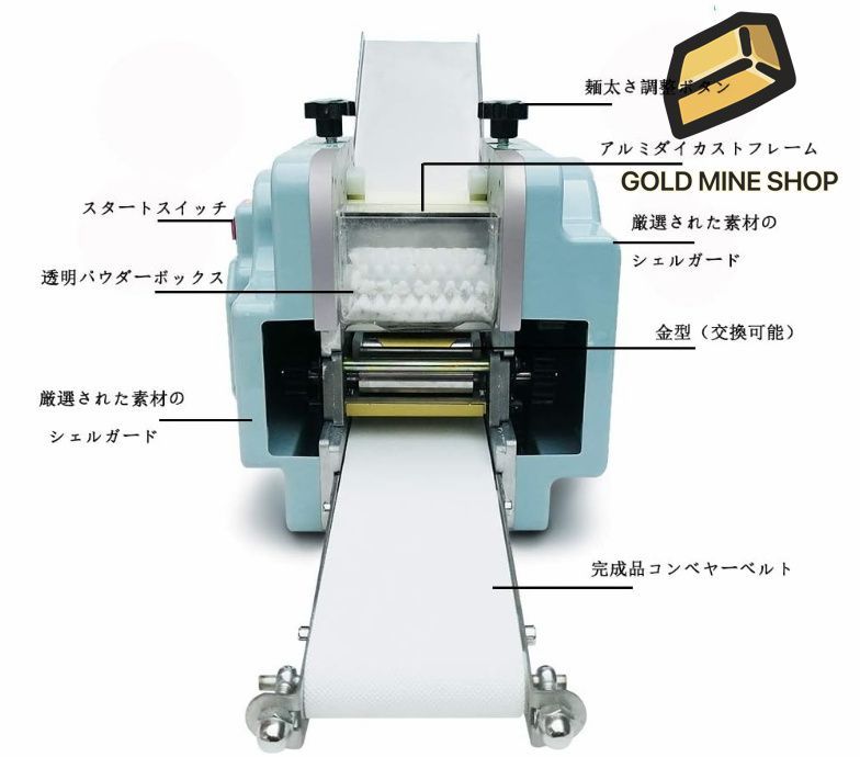 パスタマシン 餃子皮機 餃子皮専用マシン 生地から餃子皮60ocs/min 皮に小麦粉と水だけ 自動 省力餃子皮製造機 110V 餃子皮直径8 cm  - メルカリ