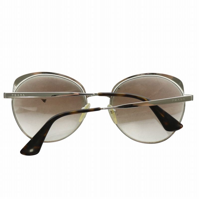 【美品】PRADA サングラス メタル×ベッコウフレーム ブラウングラデレンズ プラダ PRADA 眼鏡 サングラス メタルフレーム グラデーション