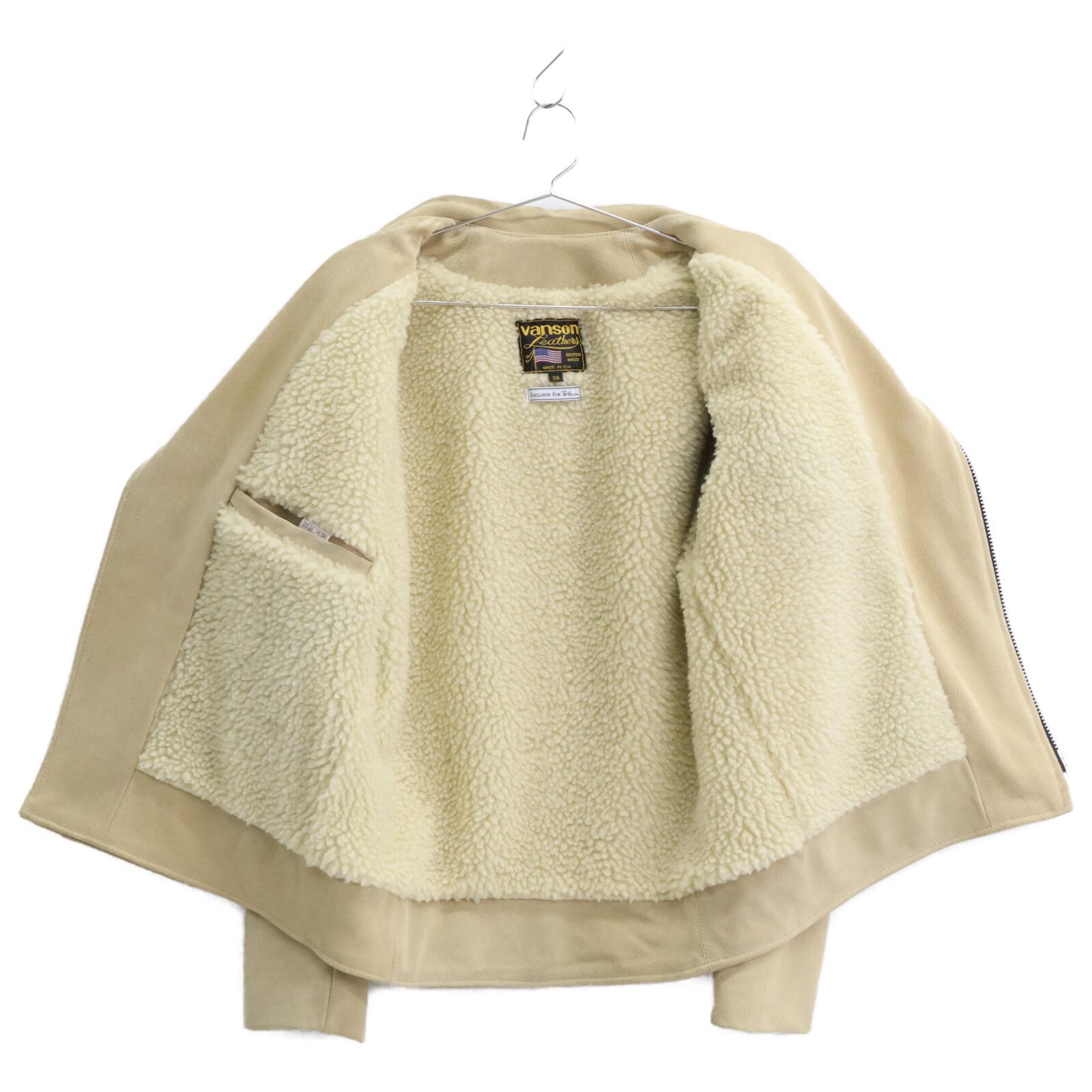VANSON バンソン ロンハーマン別注 ベージュ スエード ダブルライダースジャケット 38 VANSON バンソン ロンハーマン別注 ベージュ スエード ダブルライダースジャケット 38