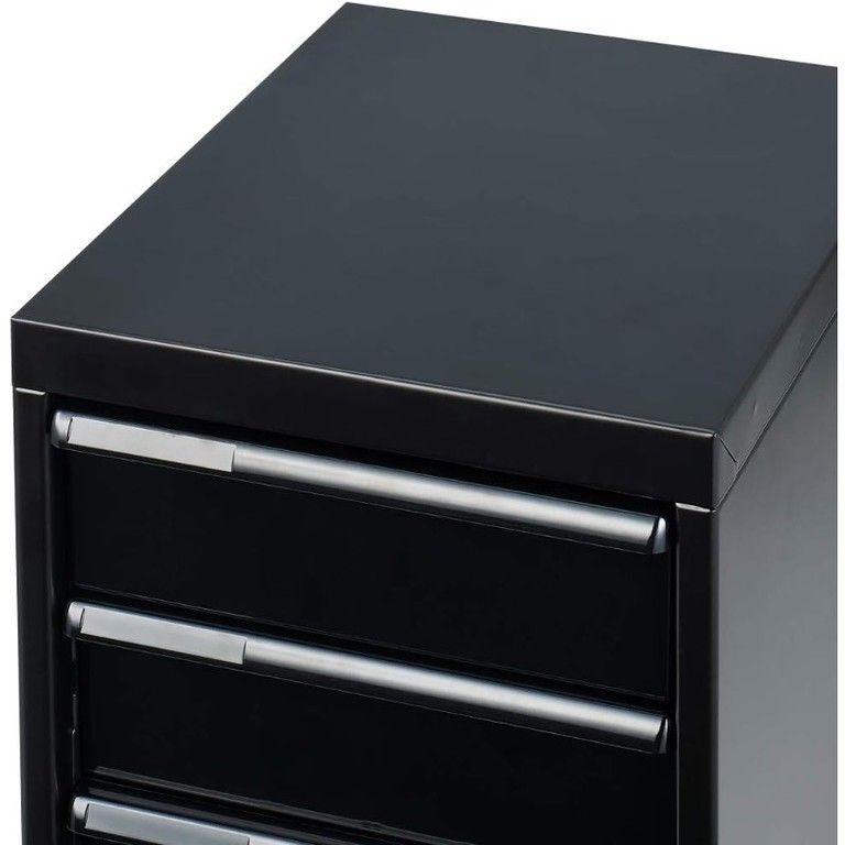 頑丈設計＆9段階調節 フロアファイルキャビネット ロック式引出し付 A4対応 マットブラック収納オーガナイザー ホームオフィス|法会社|図面収納に最適 垂直|水平設置 簡単組立