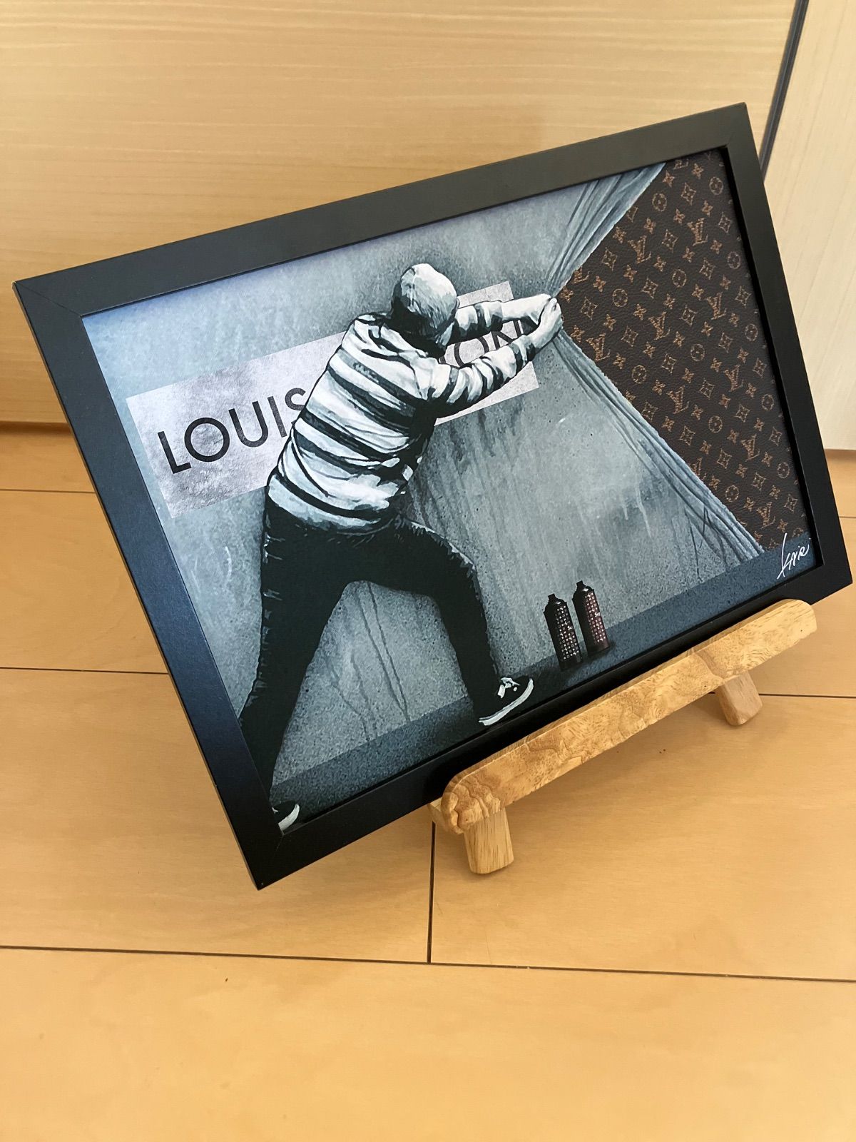 額縁付き ルイヴィトン オマージュポスター LOUIS VUITTON type☆A4額装済オマージュアートインテリアポスター#448