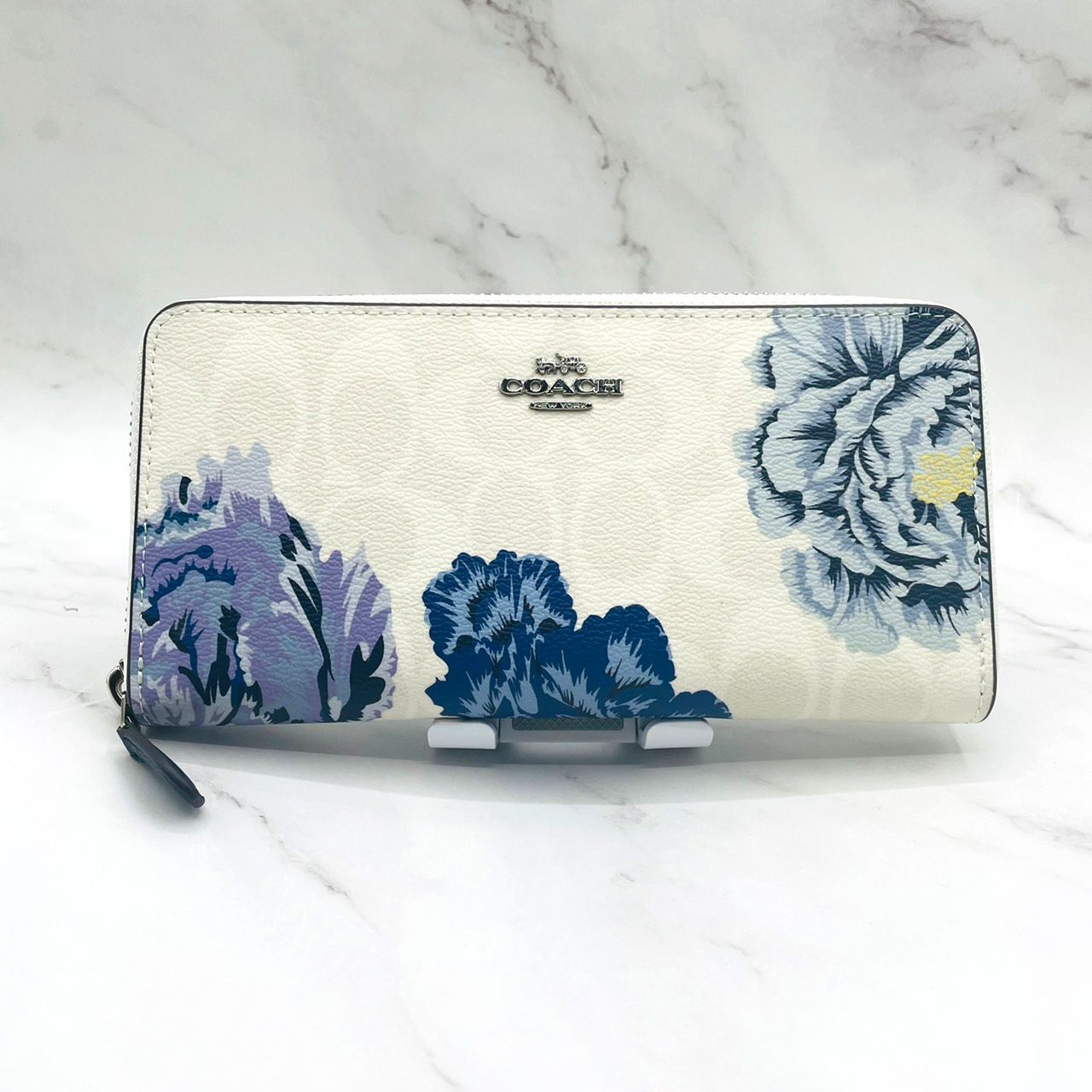 6656【新品】 COACH 長財布 正規品 6656 花柄 シグネチャー パープル