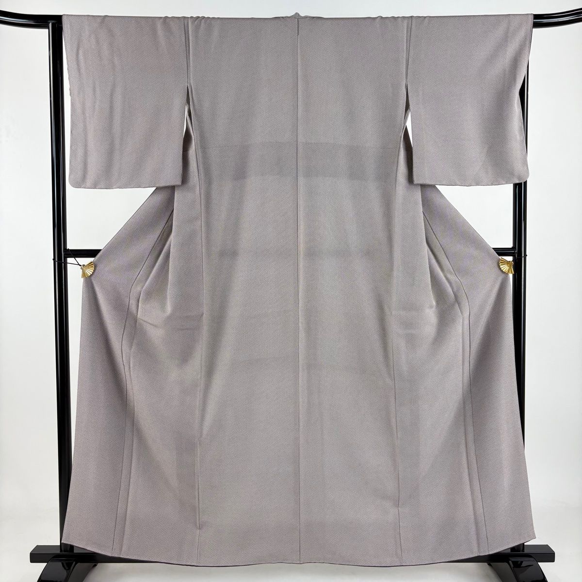 小紋 身丈159cm 裄丈64cm M 袷 花菱 灰紫 正絹 秀品