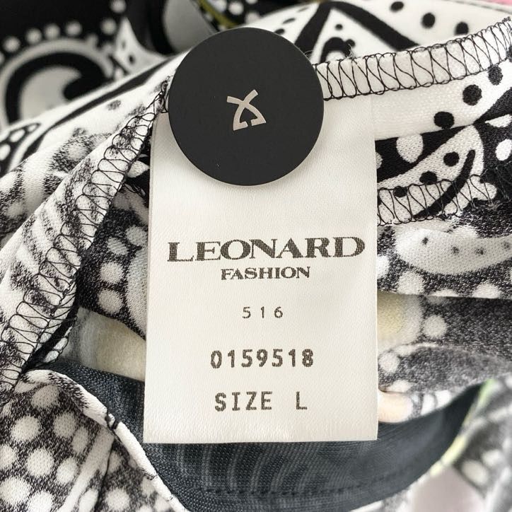 55i26 《美品》 LEONARD レオナール カンカン素地 薄手ノーカラー