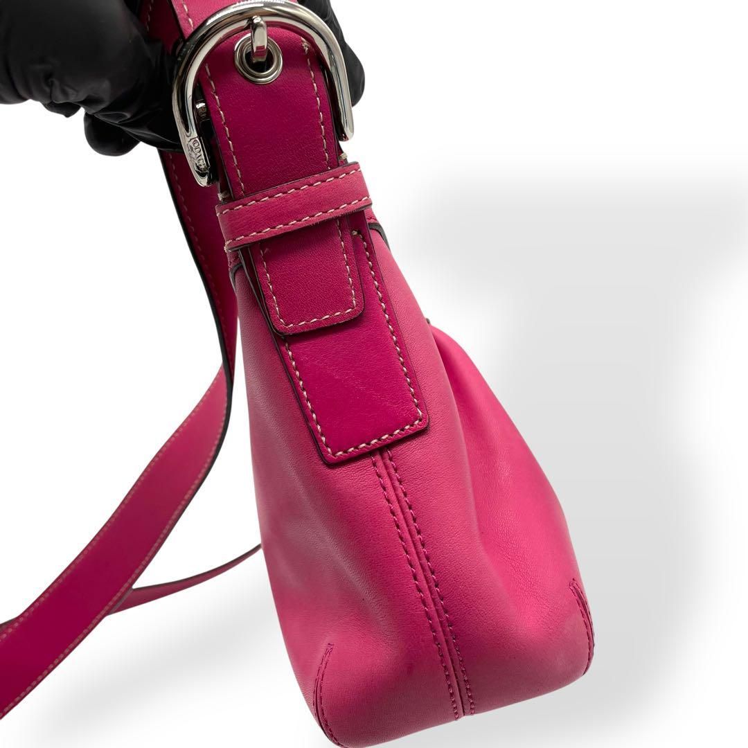 極美品　COACH コーチ　ショルダーバッグ　ピンク　本革　F14183 斜め掛 極美品 COACH コーチ ショルダーバッグ ピンク 本革 F14183 斜め