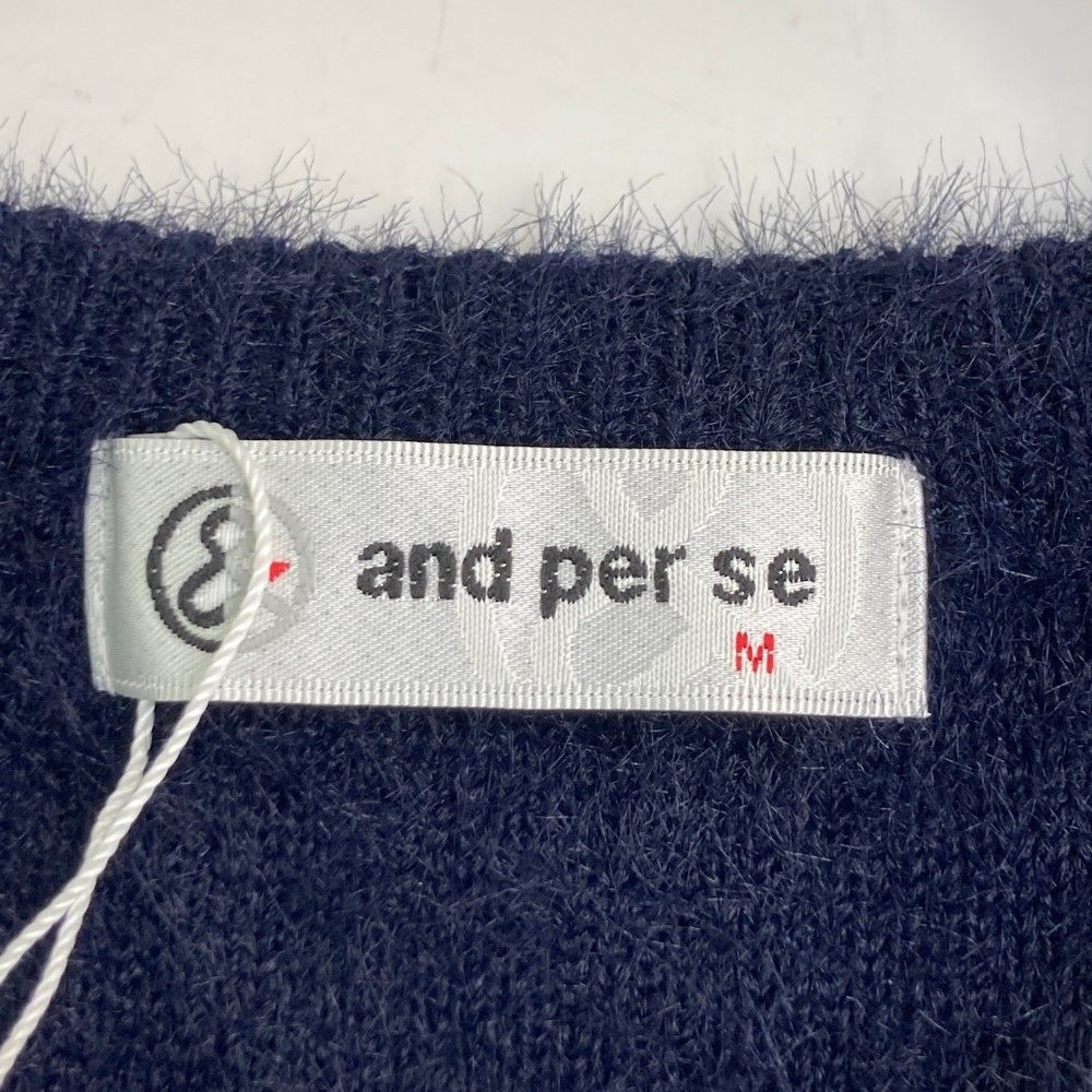 サイズ：M AND PER SE アンパスィ ニット セーター ネイビー系