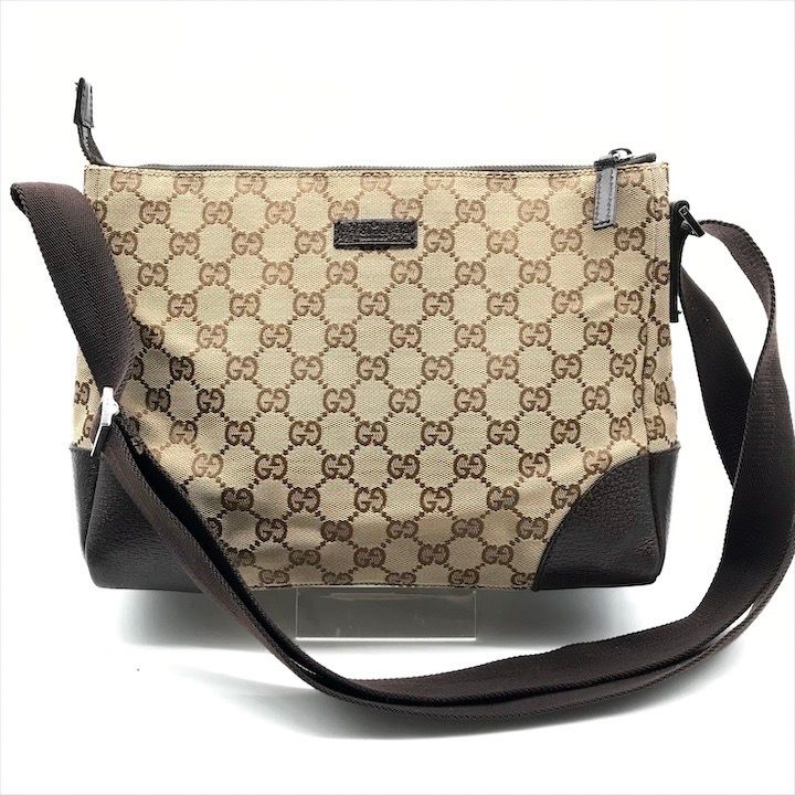 美品 GUCCI グッチ GGキャンバス ショルダー バッグ 斜め掛け レザー ブラウン レディース k2899 美品 GUCCI グッチ GGキャンバス ショルダー バッグ 斜め掛け レザー