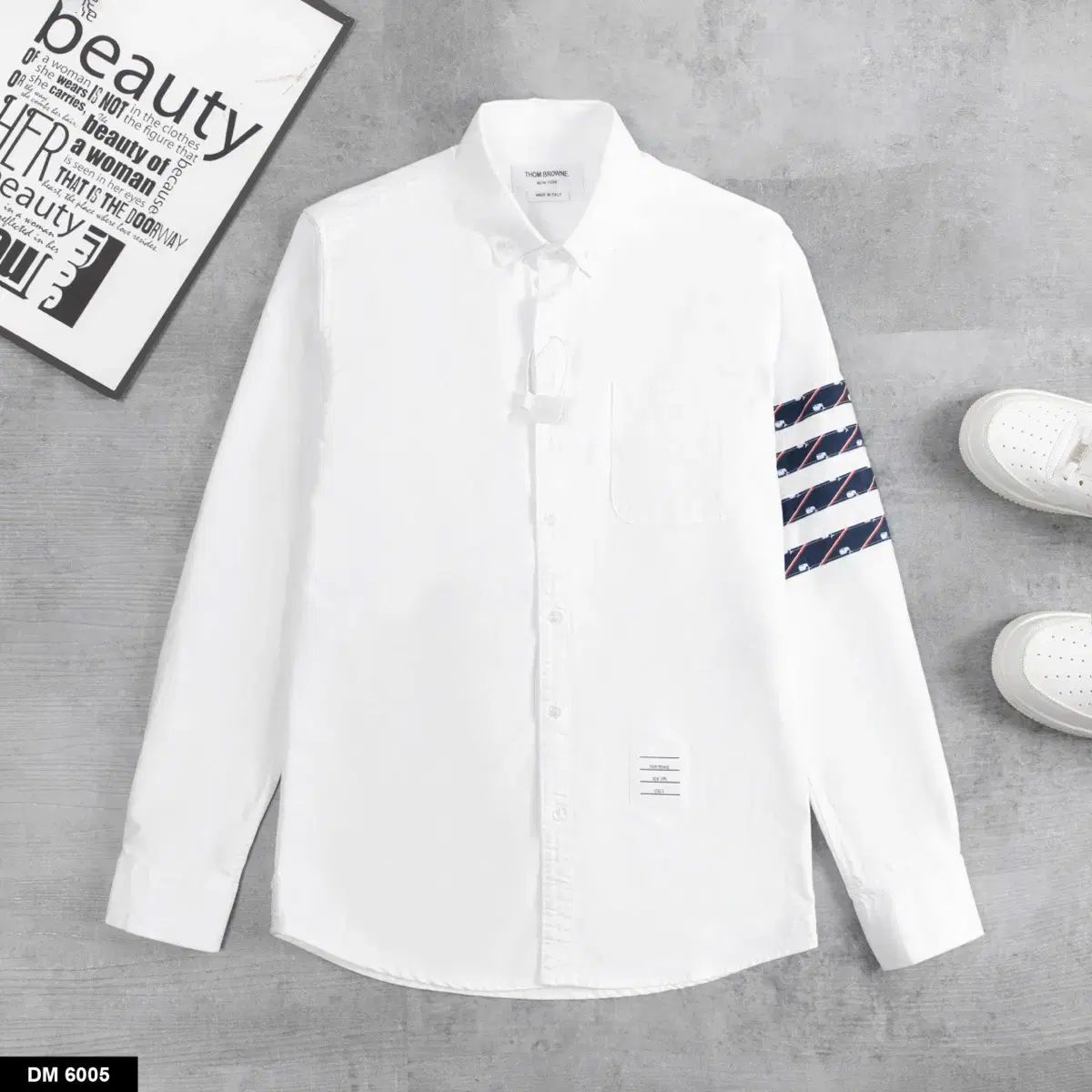 有名なブランド Thom Browne(トム・ブラウン) シグネチャー ストライプ シャツ 6 トップス