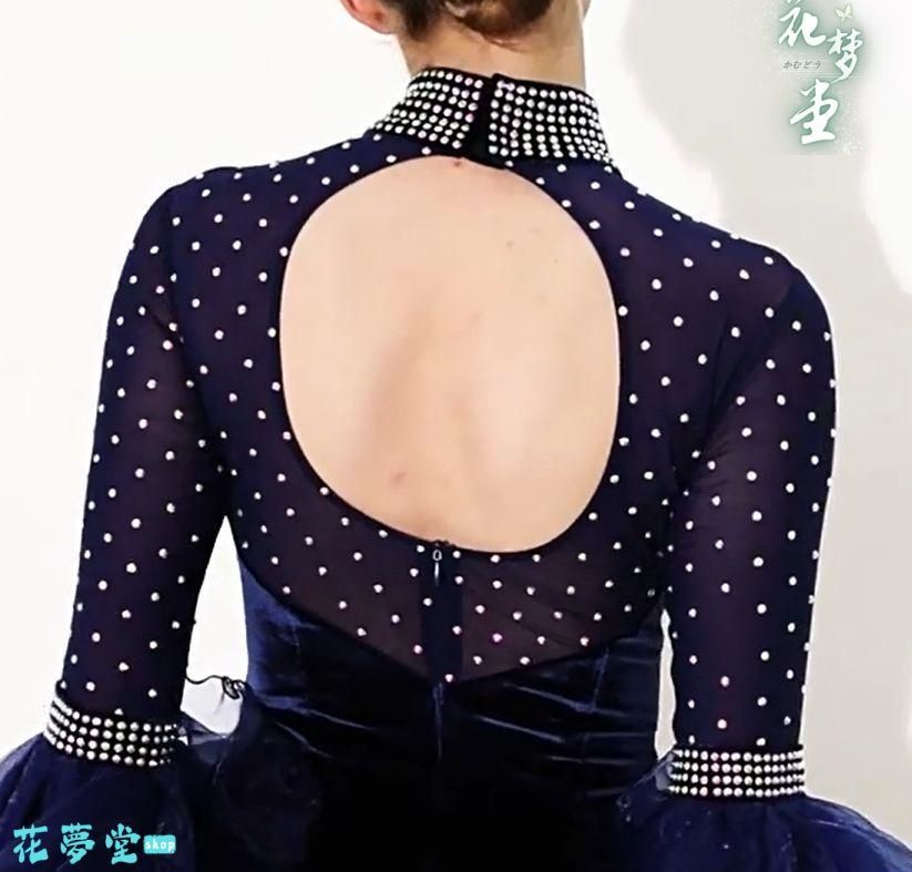 25年 社交ダンスドレス ドレス モダンダンス ベルベット オーダーメイド 撮影会 舞台 イベント 花夢堂-113 LLC-HASEGAWATOSO_COM