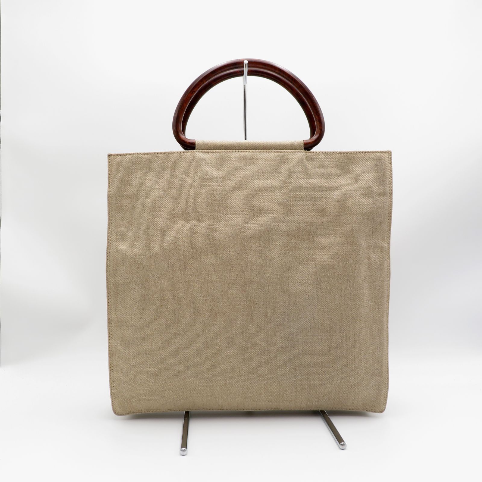 シャネル CHANEL ハンドバッグ - キャンバス×ウッド 白×レッド×ブラウン ココマーク 8番台 バッグ シャネル CHANEL バッグ ハンドバッグ キャンバス×ウッド ピンク