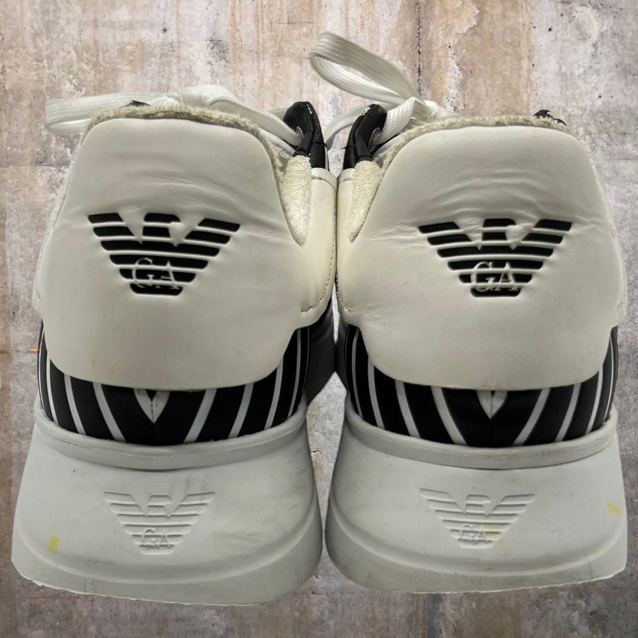 EMPORIO ARMANI(エンポリオアルマーニ) 厚底ロゴストライプスニーカー