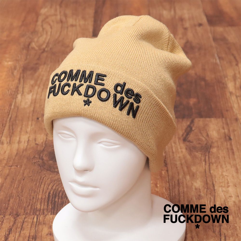 COMME des FUCKDOWN/ニットキャップ ロゴ刺繍 ウールブレンド ビーニー