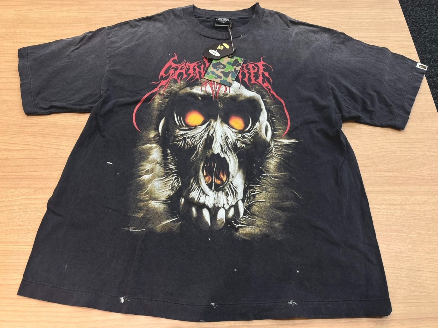 EL6 セントマイケル × BAPE SM-HR1-0000-C37 サイズXL SAINT MICHAEL BAPE_SS TEE 25AW ベイプ エイプ Tシャツ MK11115