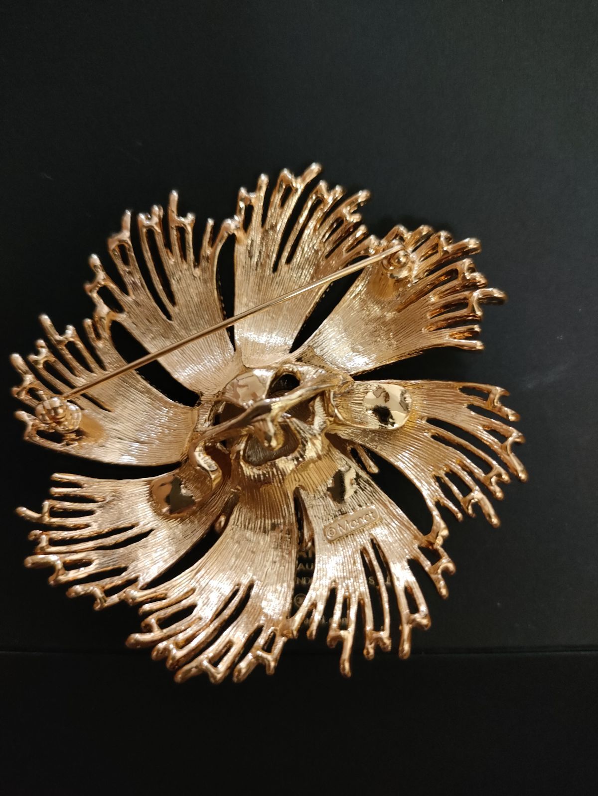 ヴィンテージ 【 MONET モネ 】 クリップ ブローチ 純銀 コスチューム