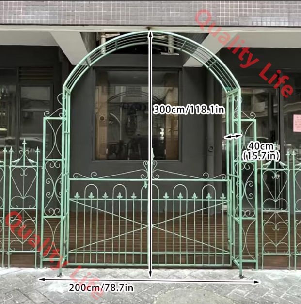 ゲート付き金属パーゴラアーバー