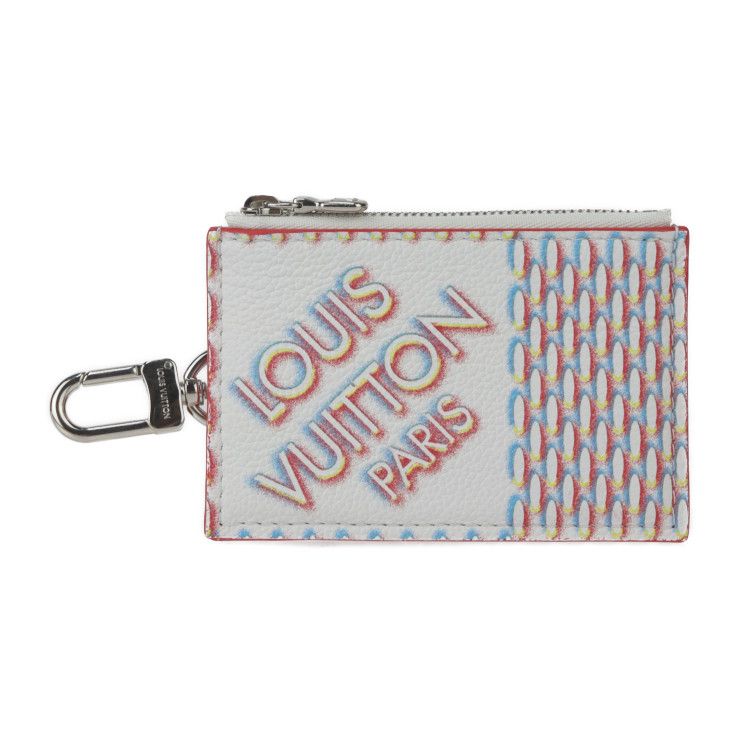 LOUIS VUITTON ルイ ヴィトン ドゥーブル ジップド・カード ホルダー コインケース M81430 レザー ブロン ホワイト系 マルチカラー シルバー金具 ダミエ ジャイアント スプレー 小銭入れ ダブルジ