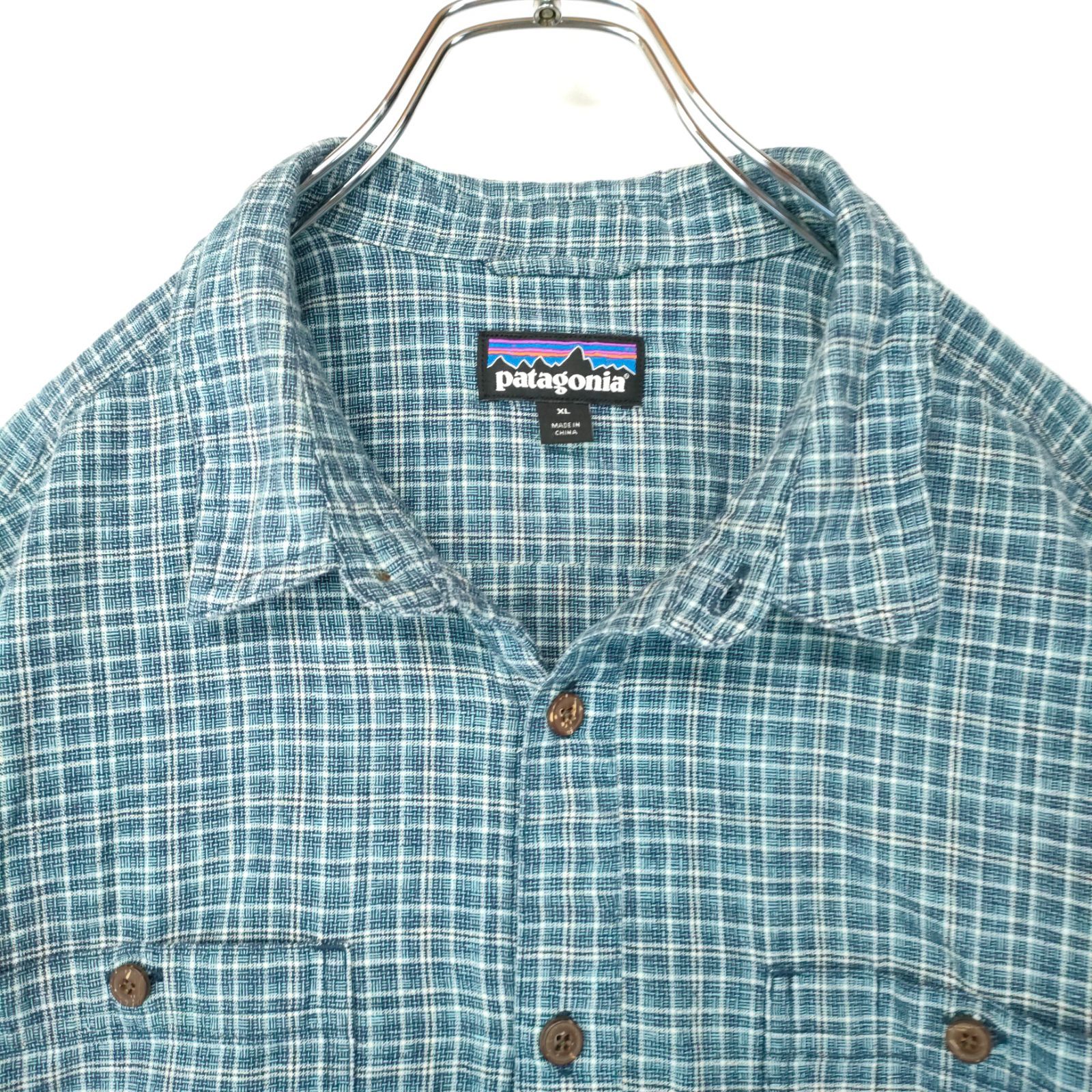Patagonia ヘンプ シャツ 半袖 Sパタゴニア patagonia パタゴニア 半袖シャツ ヘンプ素材 XLサイズ ブルー