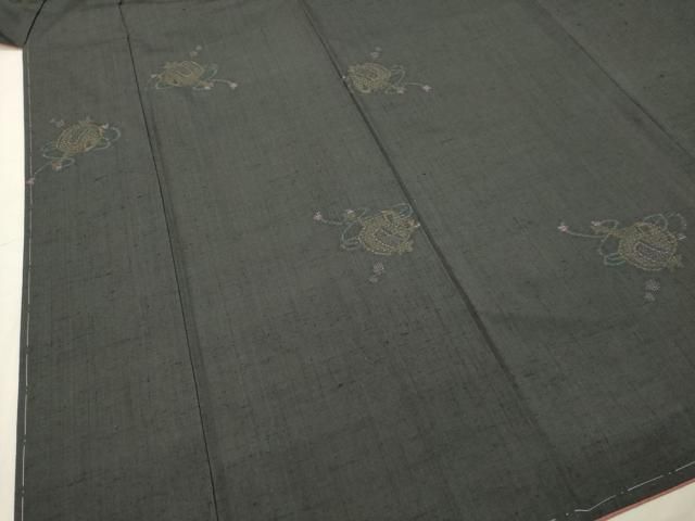 平和屋着物○結城紬 80亀甲 飛び亀甲柄 打ち出の小槌 正絹 逸品 未使用