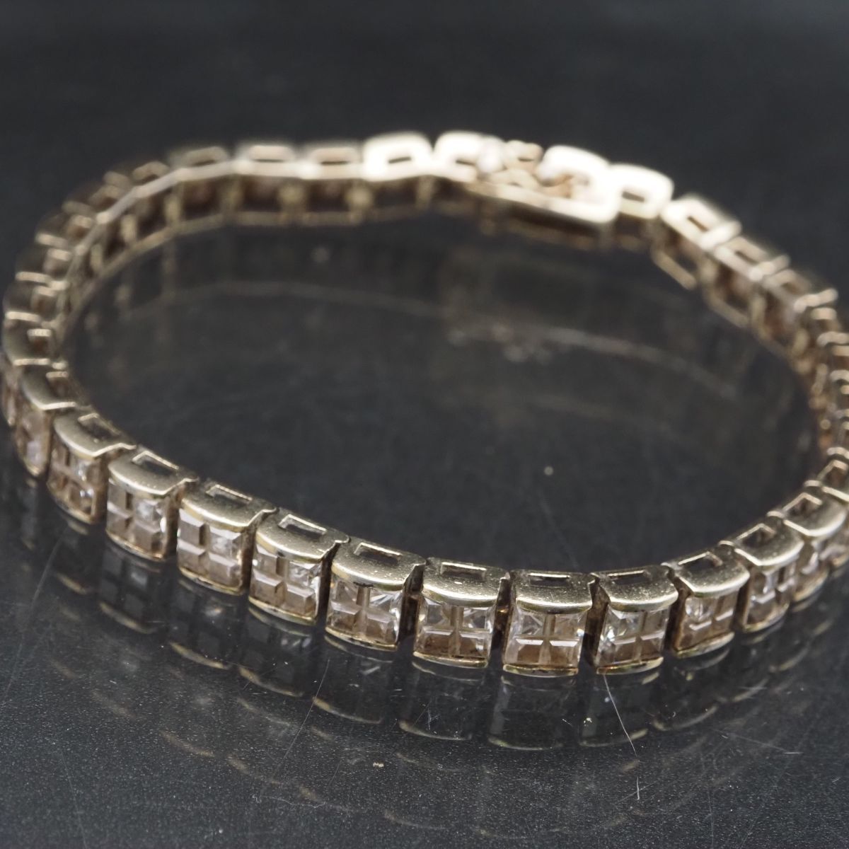 G915 キュービックジルコニア C.Z. 925 JJT刻印 ブレスレット ゴールド デザイン シルバー