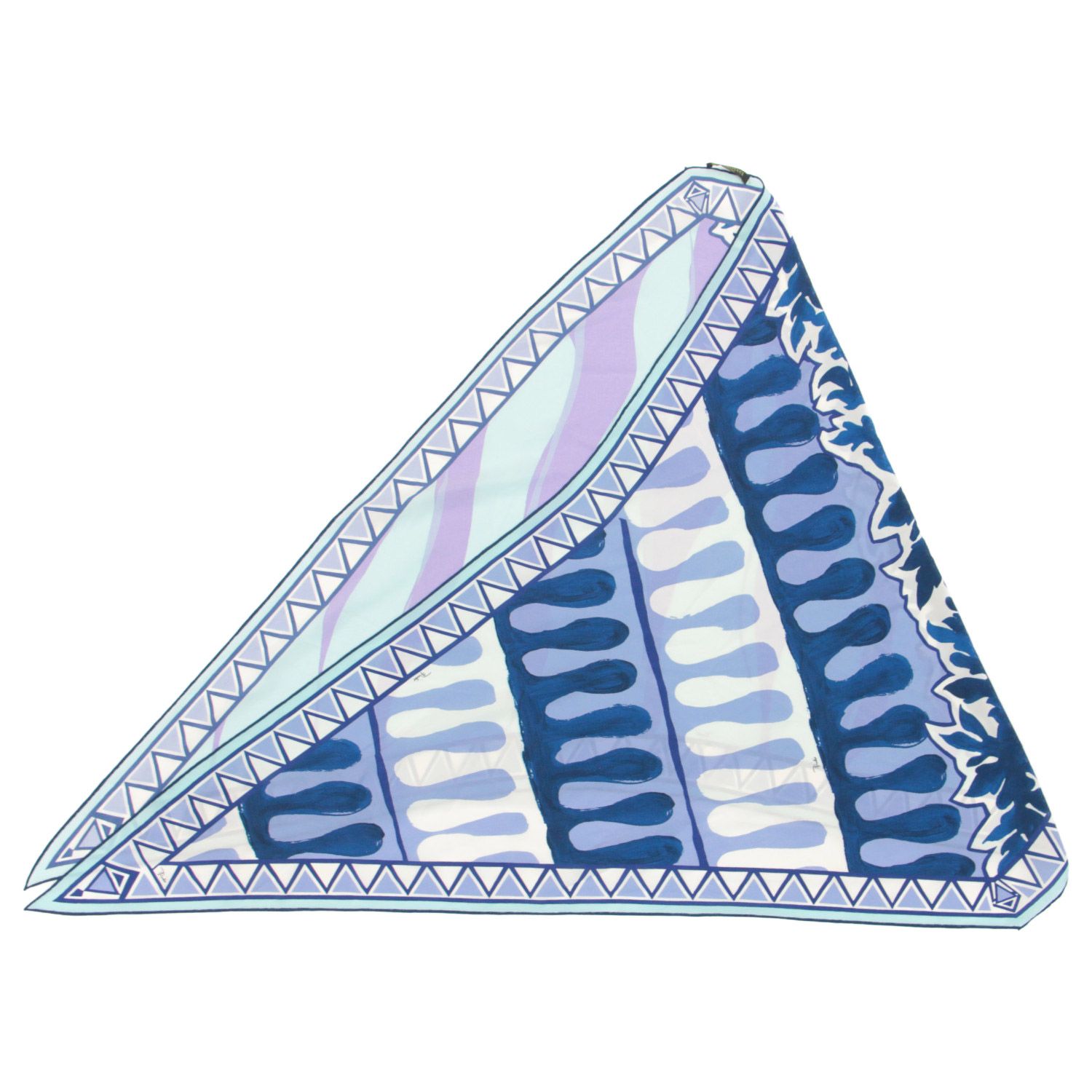 EMILIO PUCCI エミリオプッチ スカーフ ブルー系 大判 ひし形 変形