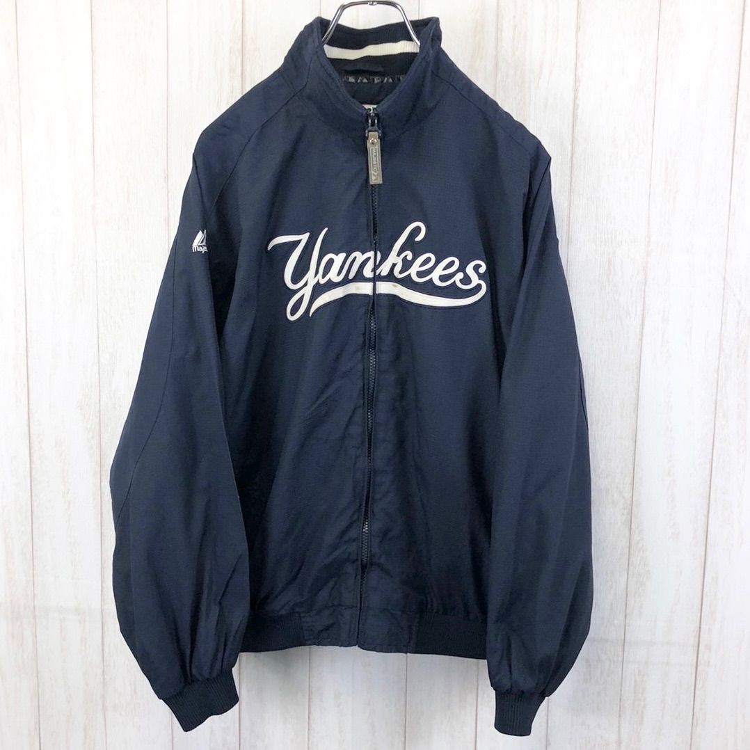 Majestic マジェスティック MLB ニューヨーク ヤンキース NEWYORK YANKEES ナイロンジャケット トラックジャケット  ベースボールジャケット - メルカリ