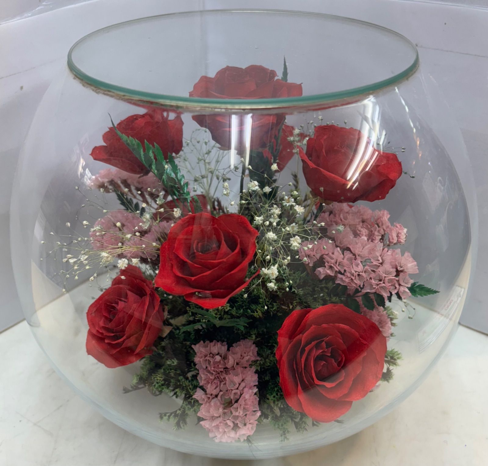 ◇ レンデフロール Reine De Fleur プリザーブドフラワー ガラスドーム