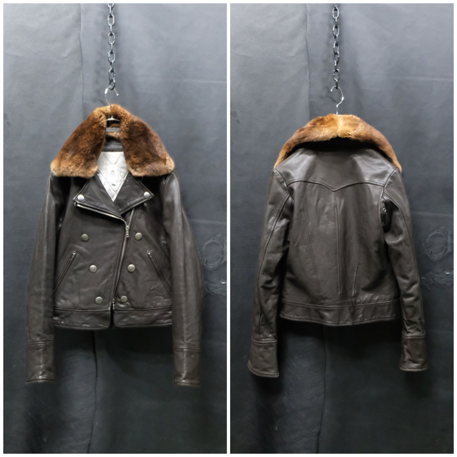 mando 牛革 ダブルライダースジャケット 36 レディース レザー