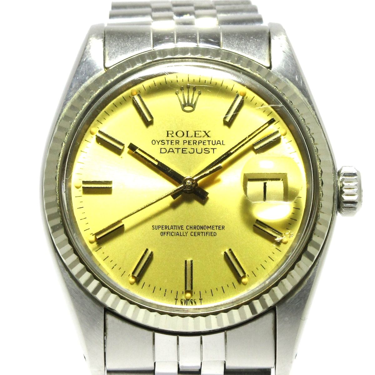 ROLEX(ロレックス) 腕時計 デイトジャスト 16014 メンズ SS×K18WG 