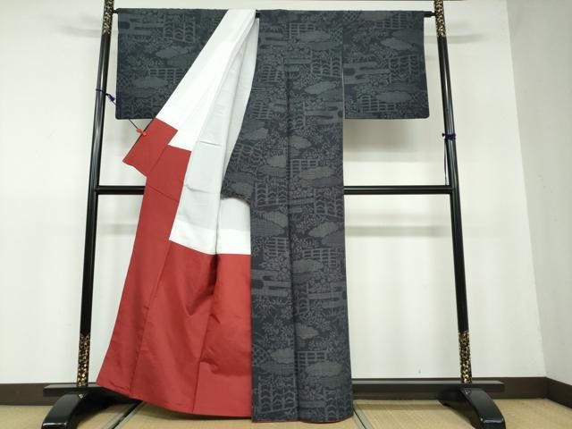 平和屋着物○結城紬 80亀甲 雲霞草花文 正絹 逸品 DAAW5460ud - メルカリ