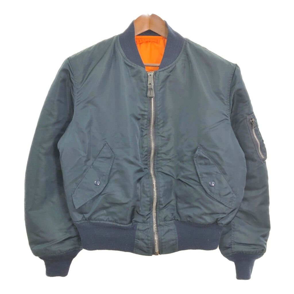 90年代 USA製 ALPHA INDUSTRIES アルファ インダストリーズ MA-1 フライトジャケット ミリタリー (メンズ LARGE) 中古 古着 Q9076