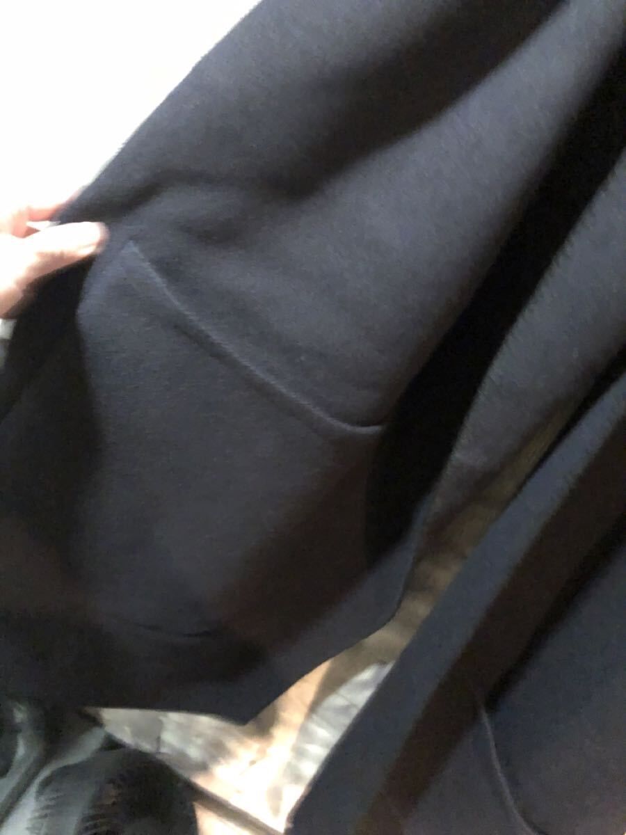  福岡 定価28600円 アンユーズド UN ポケット付 長袖ショール ウール ストール ブラック US 2056 FK その他 小物