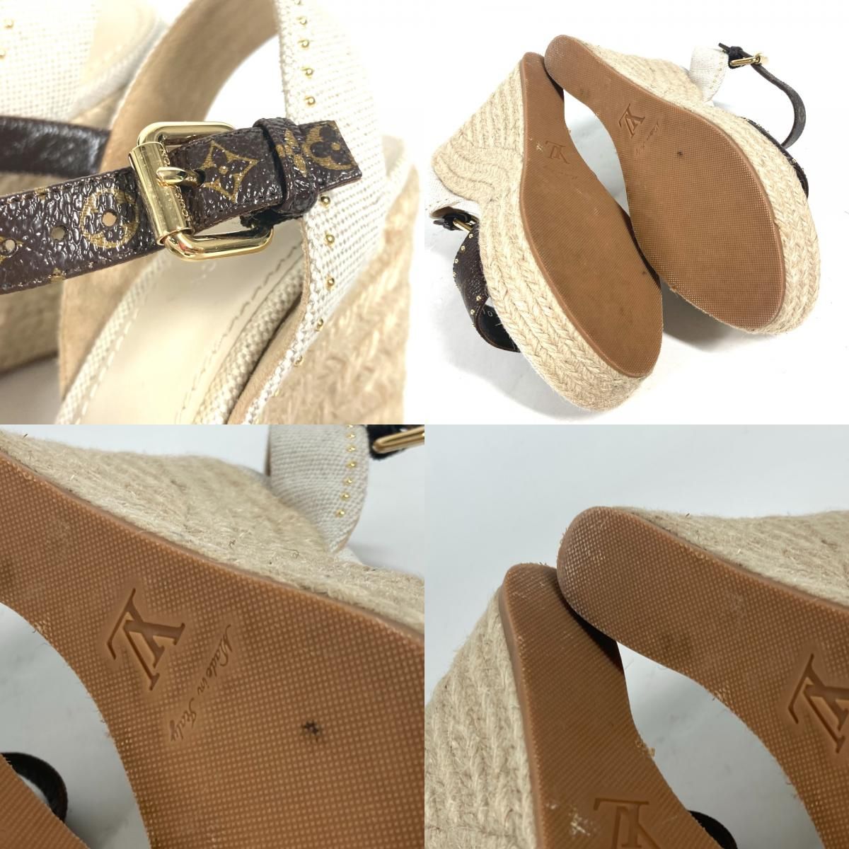 LOUIS VUITTON ルイヴィトン サンダル スタッズ モノグラムキャンバス