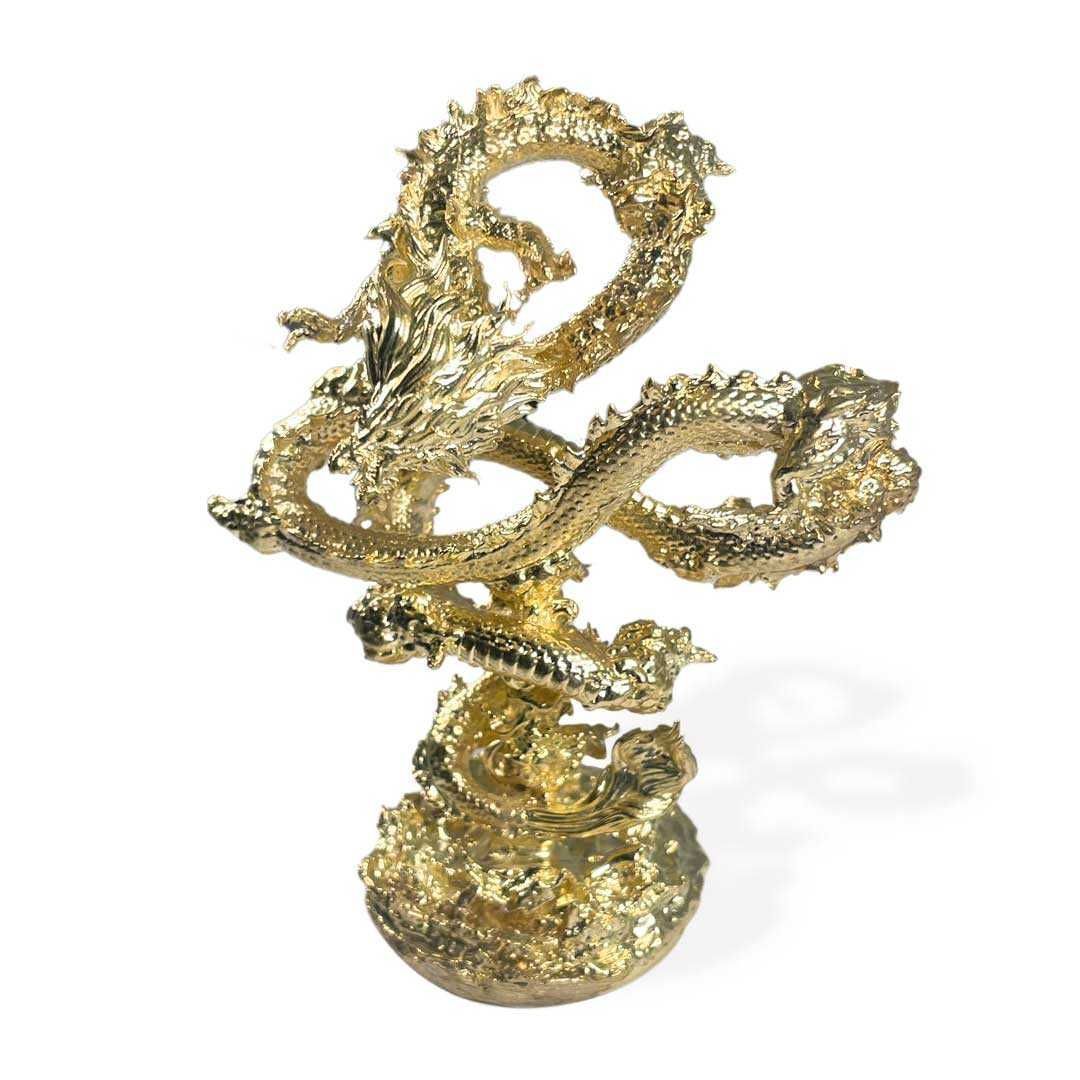 風水 龍 ゴールドドラゴン 浮遊龍 金属 10cm 置物 金龍 竜 玄関