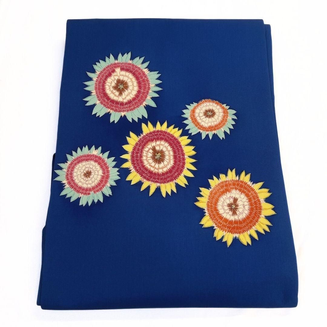 名古屋帯 木村雨山 向日葵 ひまわり 塩瀬 着物 091a p