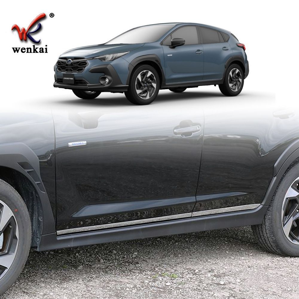 スバル 24年式 クロストレック インプレッサ ドアモール 防擦用 メッキ装飾ライン ABS製 4ピースセット ZZ520